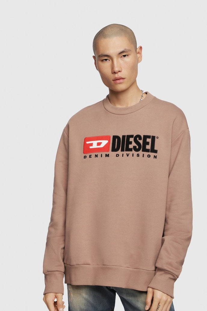 Diesel SCREWDIVISION SWEATSHIRT púdrová